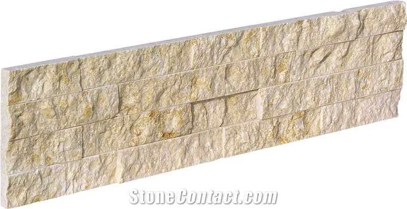 Egypt Sahama Beige Marble Splitted Culture Stone,Ledge Stone ,Wall Cladding Panel,Stacked Stone Veneer,Exposed Wall Stone