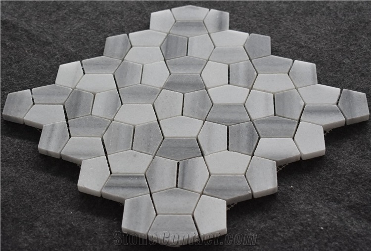 High Quality Marmara Equator White Marble Pentagon Stone Mosaic Tilestone Mosaic, Brick Pattern Marble Mosaic Tile, Marmara Hexagon Marble Mosaic Tile