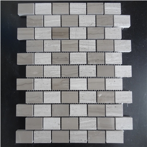 New Design Athens Grey Marble Mosaic,Wooden Grey Marble Subway Mosaic Tiles,White Oak, White Wood Vein, Athen Grey Marble, Grey Wood Vein Marble