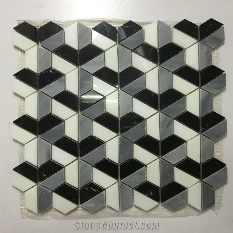 New Design Mosaic, Nero Marquina Mosaic Tile , Chinese White Marble Mosaic Tile,Swiming Pool Mosaic