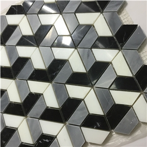 New Design Mosaic, Nero Marquina Mosaic Tile , Chinese White Marble Mosaic Tile,Swiming Pool Mosaic