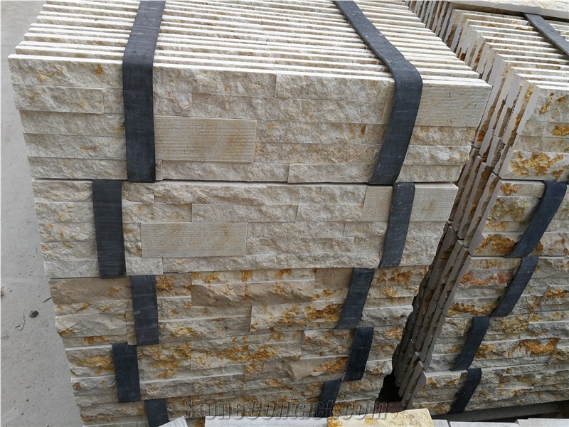 Sunny Beige ,Beige Marble,Gold Marble Splitted and Polished Culture Stone,Ledge Stone ,Wall Cladding Panel,Stacked Stone Veneer( Corner Stone ,Brick Stacked Stone),Exposed Wall Stone