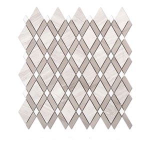 Wood Marble Gray Serpeggiante Marble Mosaic Tile, White Oak Silver Cream Floor Wall Mosaic,White Oak, White Wood Vein, Athen Grey Marble, Grey Wood Vein Marble