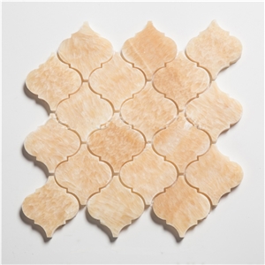Yellow Onyx Honey Onyx Mosaic Tile,Arabesque Mosaic Tiles,Chinese Honey Onyx Mosaic Tile