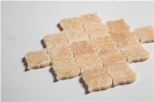 Yellow Onyx Honey Onyx Mosaic Tile,Arabesque Mosaic Tiles,Chinese Honey Onyx Mosaic Tile