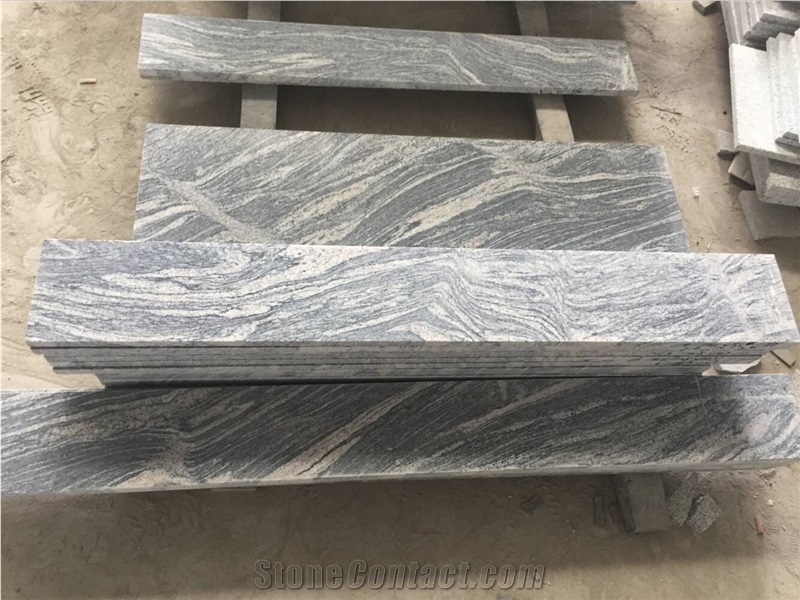 China Light Grey Granite Stairs China Juparana Granite Stairs