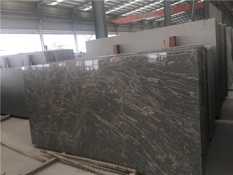 Polished China Juparana Grey Granite Big Slabs