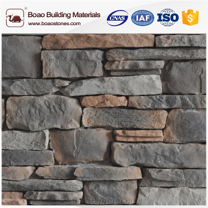 Imitation Cultured Stone Fireplace Veneer Products Installation