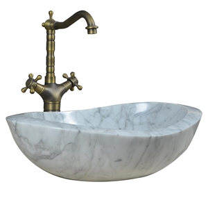 Bianco Carrara White Marble Oval Basin,Natural Stone Basin, Kitchen Sinks, Bathroom Sinks, Wash Bowls,China Hand Made Bathroom Washing Basin,Counter Top and Vanity Top Sink, Own Factory with Ce