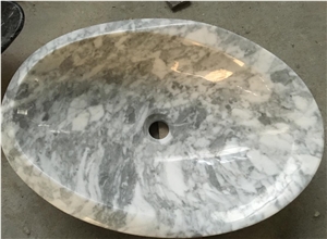 Carrara White Marble Round Basin,Natural Stone Basin, Kitchen Sinks, Bathroom Sinks, Wash Bowls,China Hand Made Bathroom Washing Basin,Counter Top and Vanity Top Sink, Own Factory with Ce