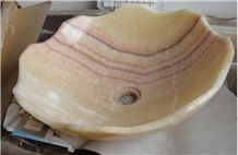 China Honey Yellow Onyx Bowl,Natural Stone Basin, Kitchen Sinks, Bathroom Sinks, Wash Bowls,China Hand Made Bathroom Washing Basin,Counter Top and Vanity Top Sink, Own Factory with Ce