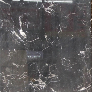 China Ice Black Marble Nero Marquina Polished Slab For Floor