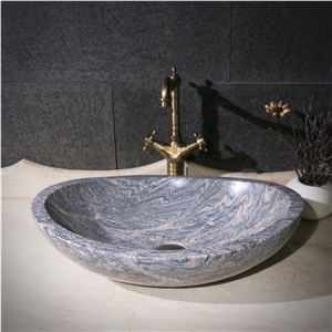 China Juparana Granite Kitchen Sinks,Juparana Granite Bathroom Sinks,Polished Vessel Sinks,Solid Surface Basin,Stone Oval Sinks