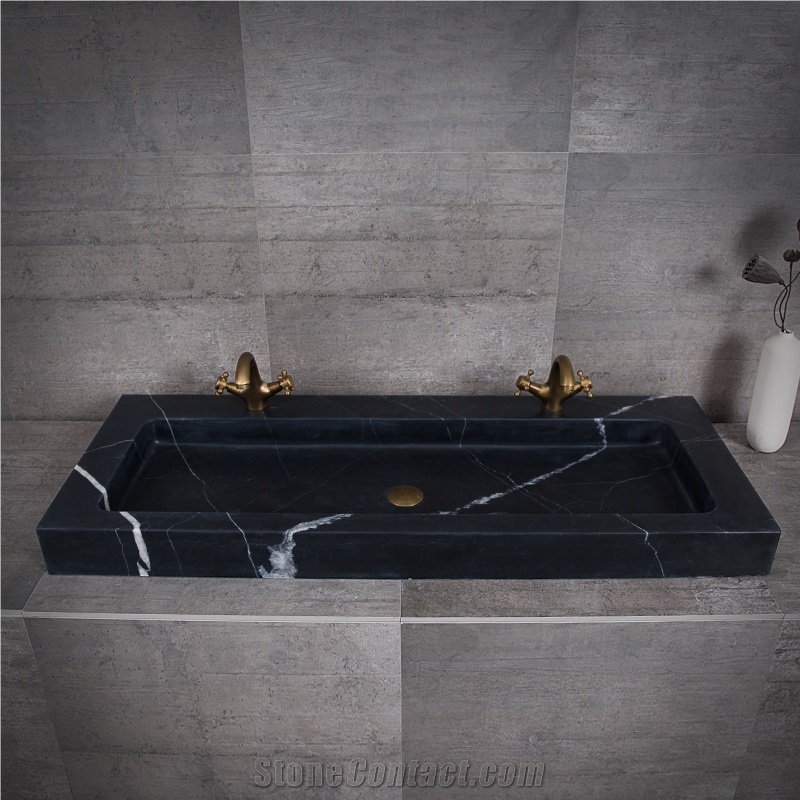 China Nero Marquina Marble Water Wash Basins,Natural Stone Rectangle Basins,Kitchen Wash Sinks,Bathroom Sinks,Vanity Top Sinks,Counter Top Sinks, High Polished Wash Bowls,Own Factory with Ce and Sgs