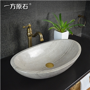 China Wooden White Marble Oval Basin,Natural Stone Basin, Kitchen Sinks, Bathroom Sinks, Wash Bowls,China Hand Made Bathroom Washing Basin,Counter Top and Vanity Top Sink, Own Factory with Ce