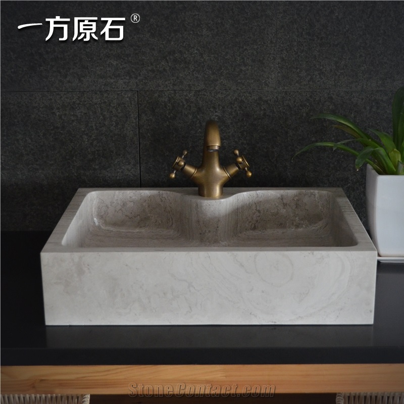China Wooden White Marble Square Basin,Natural Stone Basin, Kitchen Sinks, Bathroom Sinks, Wash Bowls,China Hand Made Bathroom Washing Basin,Counter Top and Vanity Top Sink, Own Factory with Ce