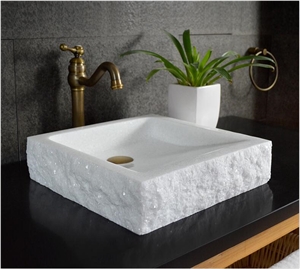 Crystal White Jade Marble Square Basin,Natural Stone Basin, Kitchen Sinks, Bathroom Sinks, Wash Bowls,China Hand Made Bathroom Washing Basin,Counter Top and Vanity Top Sink, Own Factory with Ce