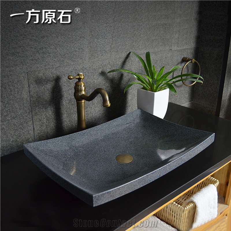 G654 Black and Middle Grey Granite Vessel Sink,Atural Stone Basin, Kitchen Sinks, Bathroom Sinks, Wash Bowls,China Hand Made Bathroom Washing Basin,Counter Top and Vanity Top Sink, Own Factory with Ce