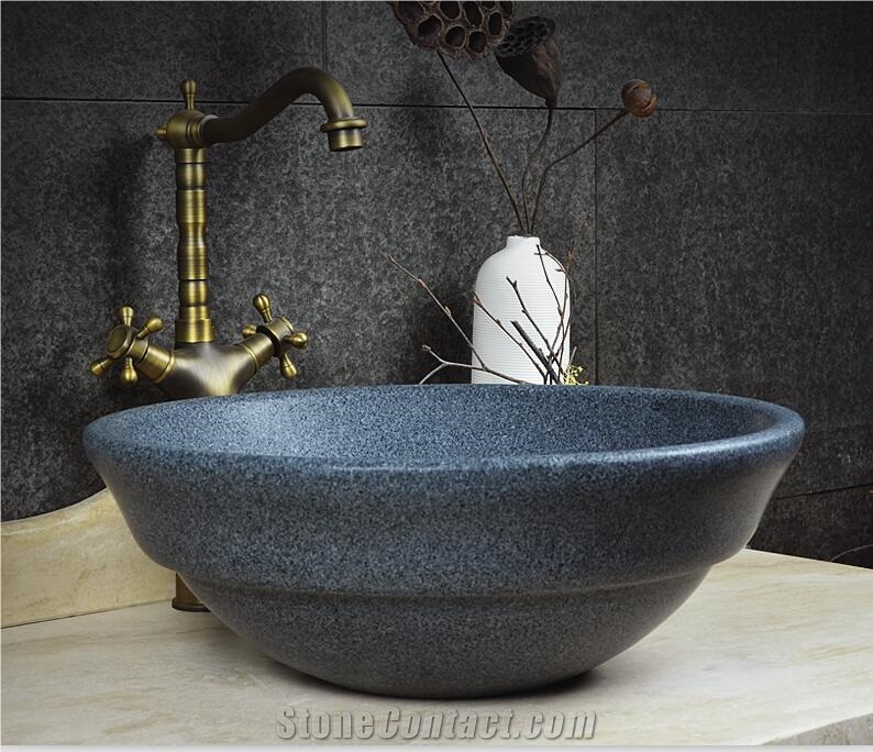 G654 Middle Grey Granite Round Basin,Natural Stone Basin, Kitchen Sinks, Bathroom Sinks, Wash Bowls,China Hand Made Bathroom Washing Basin,Counter Top and Vanity Top Sink, Own Factory with Ce