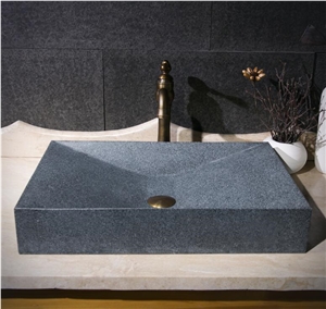 G654 Middle Grey Granite Square Basin,Natural Stone Basin, Bathroom Sinks, Wash Bowls,China Hand Made Bathroom Washing Basin