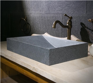 G654 Middle Grey Granite Square Basin,Natural Stone Basin, Bathroom Sinks, Wash Bowls,China Hand Made Bathroom Washing Basin