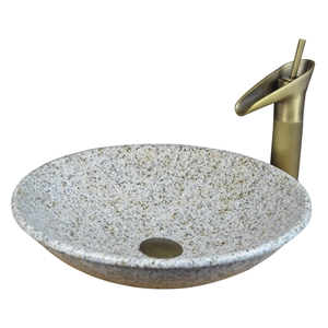 G682 Yellow Granite Round Sink,Natural Stone Basin, Kitchen Sinks, Bathroom Sinks, Wash Bowls,China Hand Made Bathroom Washing Basin,Counter Top and Vanity Top Sink, Own Factory with Ce