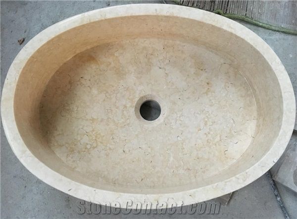 Galala Beige Marble,Natural Stone Basin, Kitchen Sinks, Bathroom Sinks, Wash Bowls,China Hand Made Bathroom Washing Basin,Counter Top and Vanity Top Sink, Own Factory with Ce