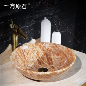 Iran Amber Onyx Round Basin, Red Color,Natural Stone Basin, Kitchen Sinks, Bathroom Sinks, Wash Bowls,China Hand Made Bathroom Washing Basin,Counter Top and Vanity Top Sink, Own Factory with Ce