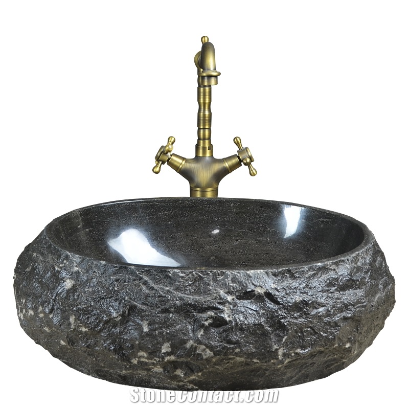 Natural Granite Sinks,Polished Granite Basins,Round Vessel Bowls Sinks,Bathroom Basin,Solid Surface Basain