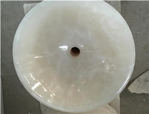 Pure White Onyx, Crystal White Onyx Basin,Natural Stone Basin, Kitchen Sinks, Bathroom Sinks, Wash Bowls,China Hand Made Bathroom Washing Basin,Counter Top and Vanity Top Sink, Own Factory with Ce