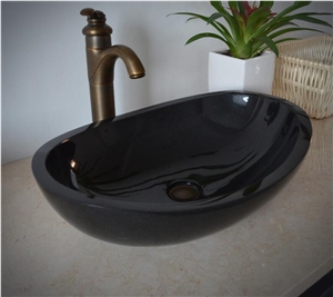 Shanxi Black Granite Oval Basin,Natural Stone Basin, Kitchen Sinks, Bathroom Sinks, Wash Bowls,China Hand Made Bathroom Washing Basin,Counter Top and Vanity Top Sink, Own Factory with Ce