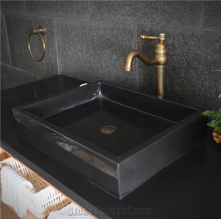 Shanxi Black Granite Square and Rectangle Sink,Natural Stone Basin, Bathroom Sinks, Wash Bowls,China Hand Made Bathroom Washing Basin, Own Factory with C
