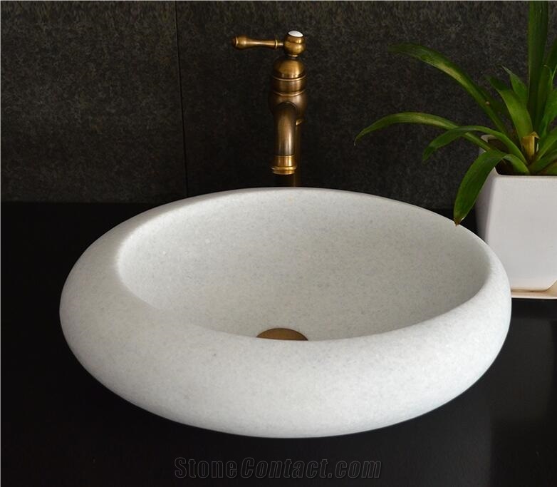 White Jade Marble Round Basin,Natural Stone Basin, Kitchen Sinks, Bathroom Sinks, Wash Bowls,China Hand Made Bathroom Washing Basin,Counter Top and Vanity Top Sink, Own Factory with Ce