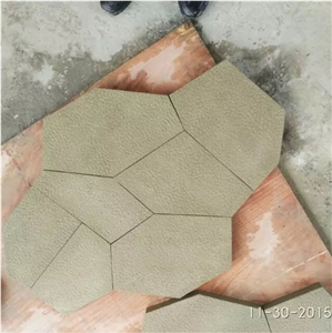 Beige Sandstone Broken Stone Irregular Flagstones Stone for Floor and Walls