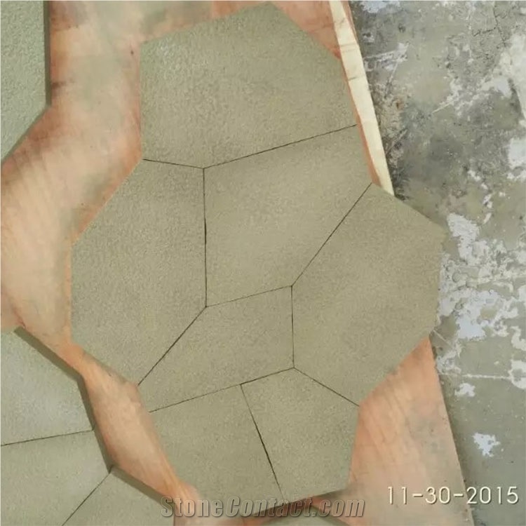 Beige Sandstone Broken Stone Irregular Flagstones Stone for Floor and Walls