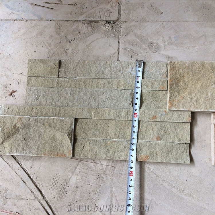 Beige Sandstone Split Face Culture Stone for Wall Decoration Stone Wall Cladding
