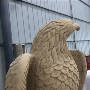 Eagle Animal Sculpture Sandstone Hand Carved Sculpture