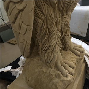 Eagle Animal Sculpture Sandstone Hand Carved Sculpture