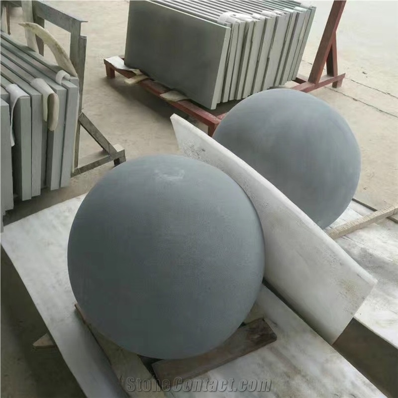 Grey Sandstone Sculptured Round Ball