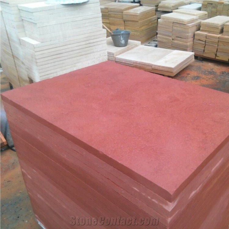 Red Sandstone Irregular Flagstones Floor Covering Sandstone Wall Tiles