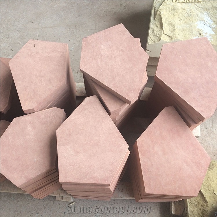Red Sandstone Irregular Flagstones Tiles Stone