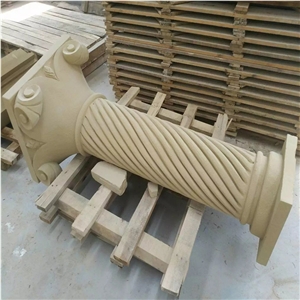 Sandstone Balustrade Pillar for Decor, Sichuan Beige Sandstone Column