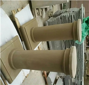 Sandstone Balustrade Pillar for Decor, Sichuan Beige Sandstone Column