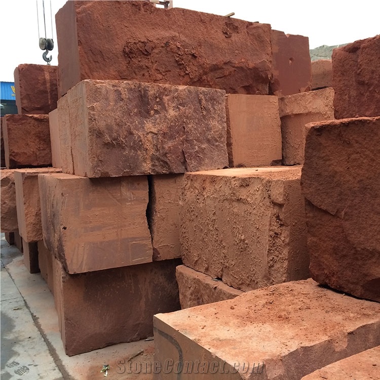 Sichuan Red Sandstone Blocks, China Red Sandstone