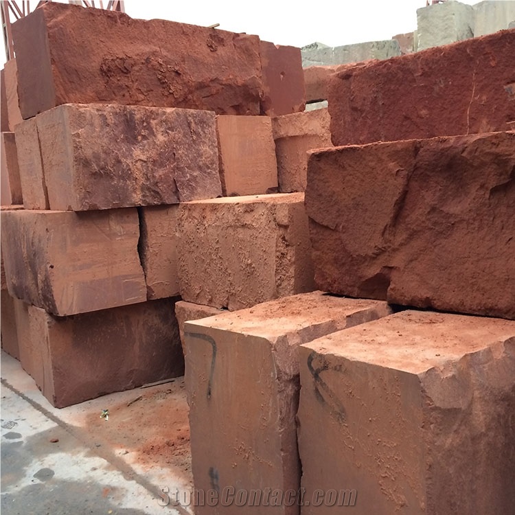 Sichuan Red Sandstone Blocks, China Red Sandstone
