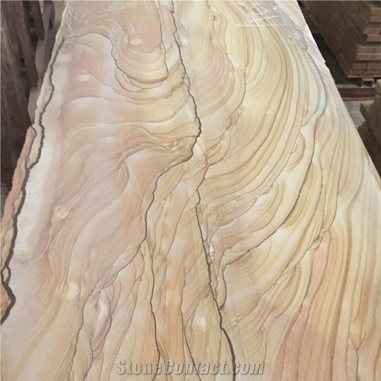 Sichuan Yellow Wood Sandstone Tiles Chinese Wood Stone