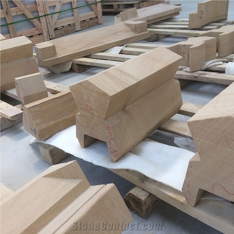 Yellow Wood Sandstone Sculpture Stone Quoin for Building