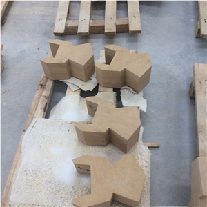 Yellow Wood Sandstone Sculpture Stone Quoin for Building