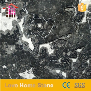 Black with White Vein Marble Tile,China Quarry Owner Black Marble Slab for Wall Floor Covering