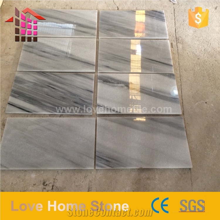 China Cloudy White Marble Paver Tile,White Marble with Grey Vein Flooring and Walling Tiles